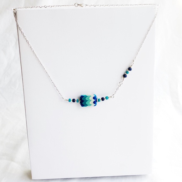 Ocean Waves Natural Stone Pendant - Picture 4 of 7